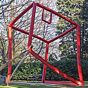 Über-raschung, Construction steel and stainless steel, height 400cm, 2010, Thermenpark, Meran